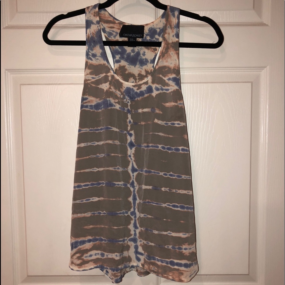 Cynthia Rowley tie dye silk tank